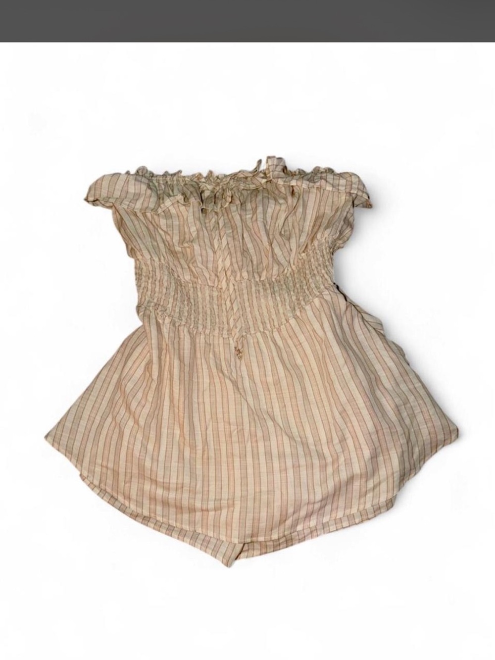 No Boundaries Cream and Light Pink Striped Romper
